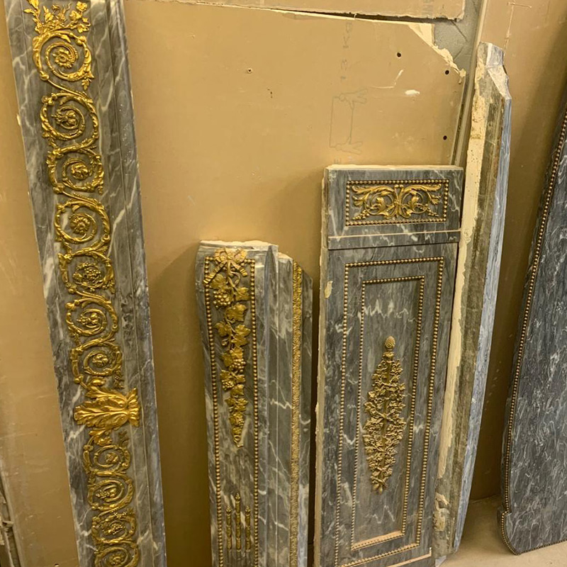 Heavily Stained Carrara Marble Mantel Image 3