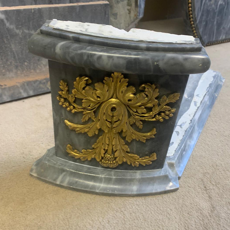 Heavily Stained Carrara Marble Mantel Image 1